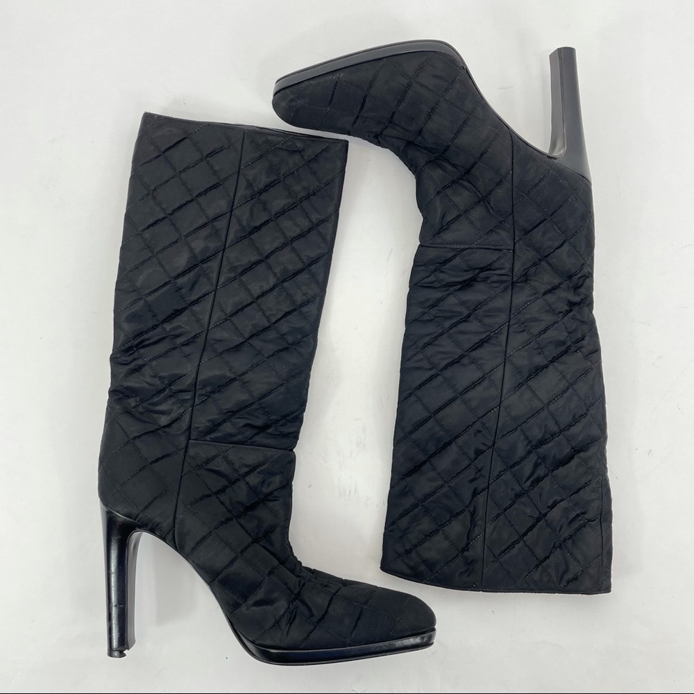 Miu Miu Tall Boots Size 38 1/2 Black - Picture 7 of 16